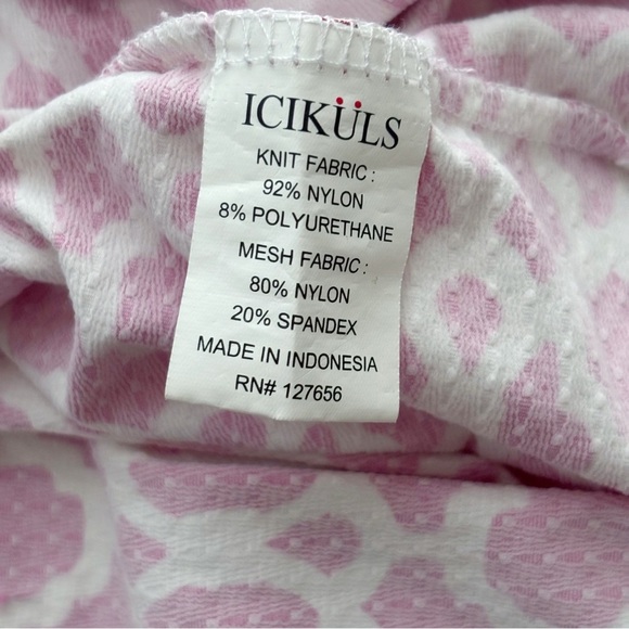 Icikuls 1/4 Zip Pullover Top Medium Golf Pink White - Picture 7 of 9